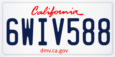 CA license plate 6WIV588