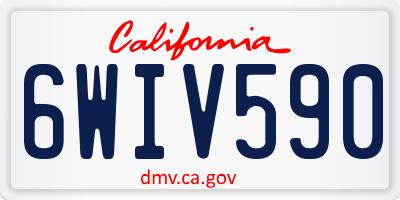 CA license plate 6WIV590