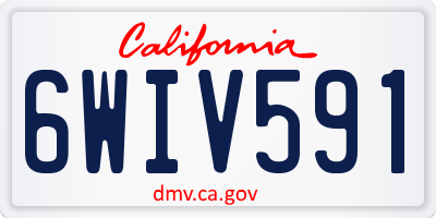 CA license plate 6WIV591