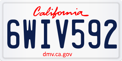 CA license plate 6WIV592