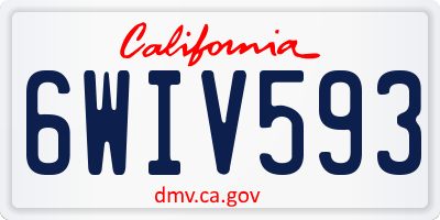 CA license plate 6WIV593