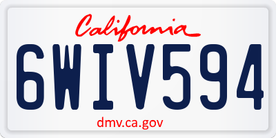 CA license plate 6WIV594