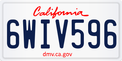 CA license plate 6WIV596