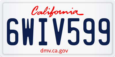 CA license plate 6WIV599