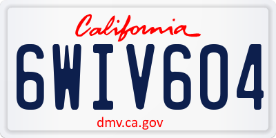 CA license plate 6WIV604