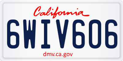 CA license plate 6WIV606