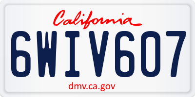 CA license plate 6WIV607