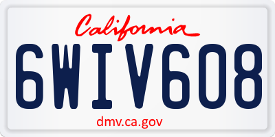 CA license plate 6WIV608