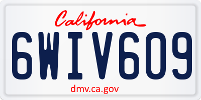 CA license plate 6WIV609