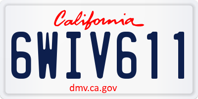 CA license plate 6WIV611