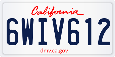 CA license plate 6WIV612