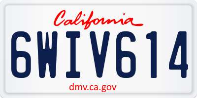 CA license plate 6WIV614