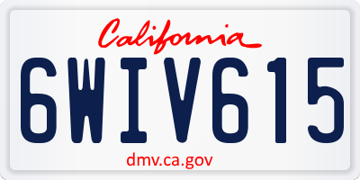 CA license plate 6WIV615