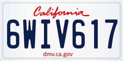 CA license plate 6WIV617