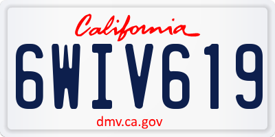 CA license plate 6WIV619