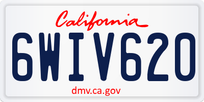 CA license plate 6WIV620