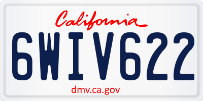 CA license plate 6WIV622