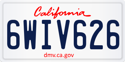 CA license plate 6WIV626