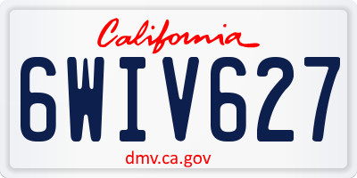CA license plate 6WIV627