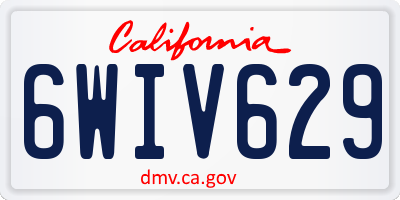 CA license plate 6WIV629