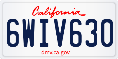 CA license plate 6WIV630