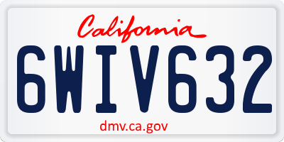 CA license plate 6WIV632