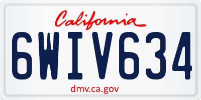 CA license plate 6WIV634