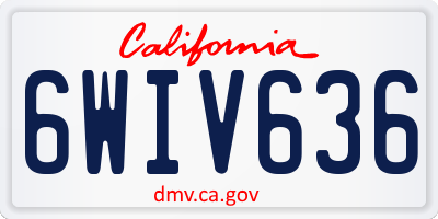 CA license plate 6WIV636