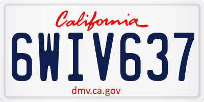 CA license plate 6WIV637