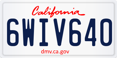 CA license plate 6WIV640