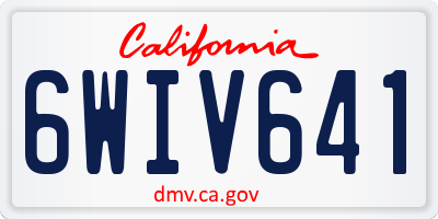 CA license plate 6WIV641