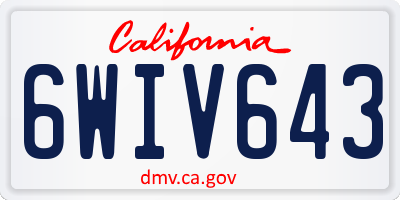 CA license plate 6WIV643