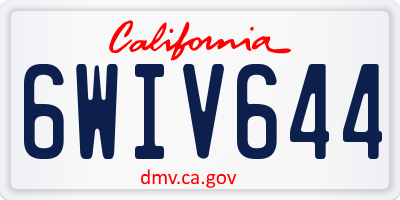 CA license plate 6WIV644
