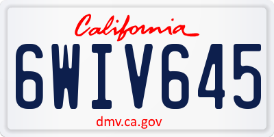 CA license plate 6WIV645