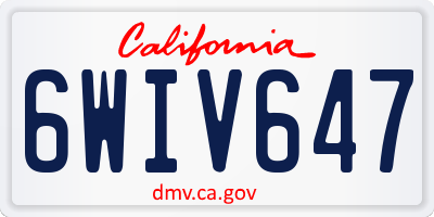 CA license plate 6WIV647