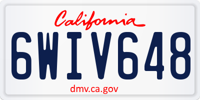 CA license plate 6WIV648