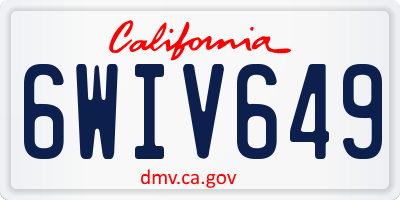 CA license plate 6WIV649