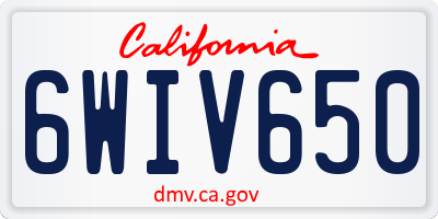 CA license plate 6WIV650