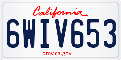 CA license plate 6WIV653