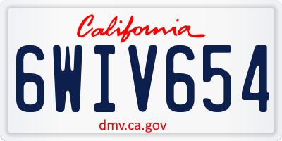 CA license plate 6WIV654
