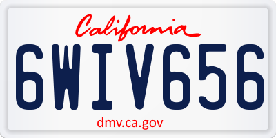 CA license plate 6WIV656