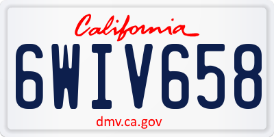 CA license plate 6WIV658