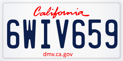CA license plate 6WIV659