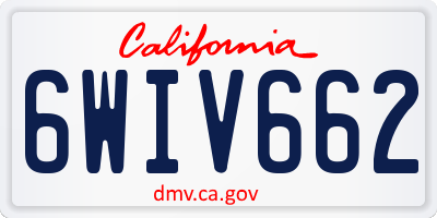 CA license plate 6WIV662