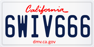 CA license plate 6WIV666