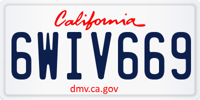 CA license plate 6WIV669