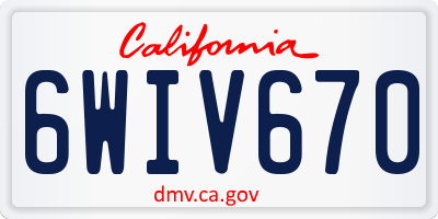 CA license plate 6WIV670