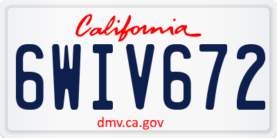CA license plate 6WIV672