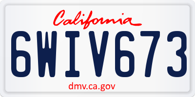 CA license plate 6WIV673