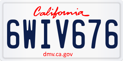 CA license plate 6WIV676